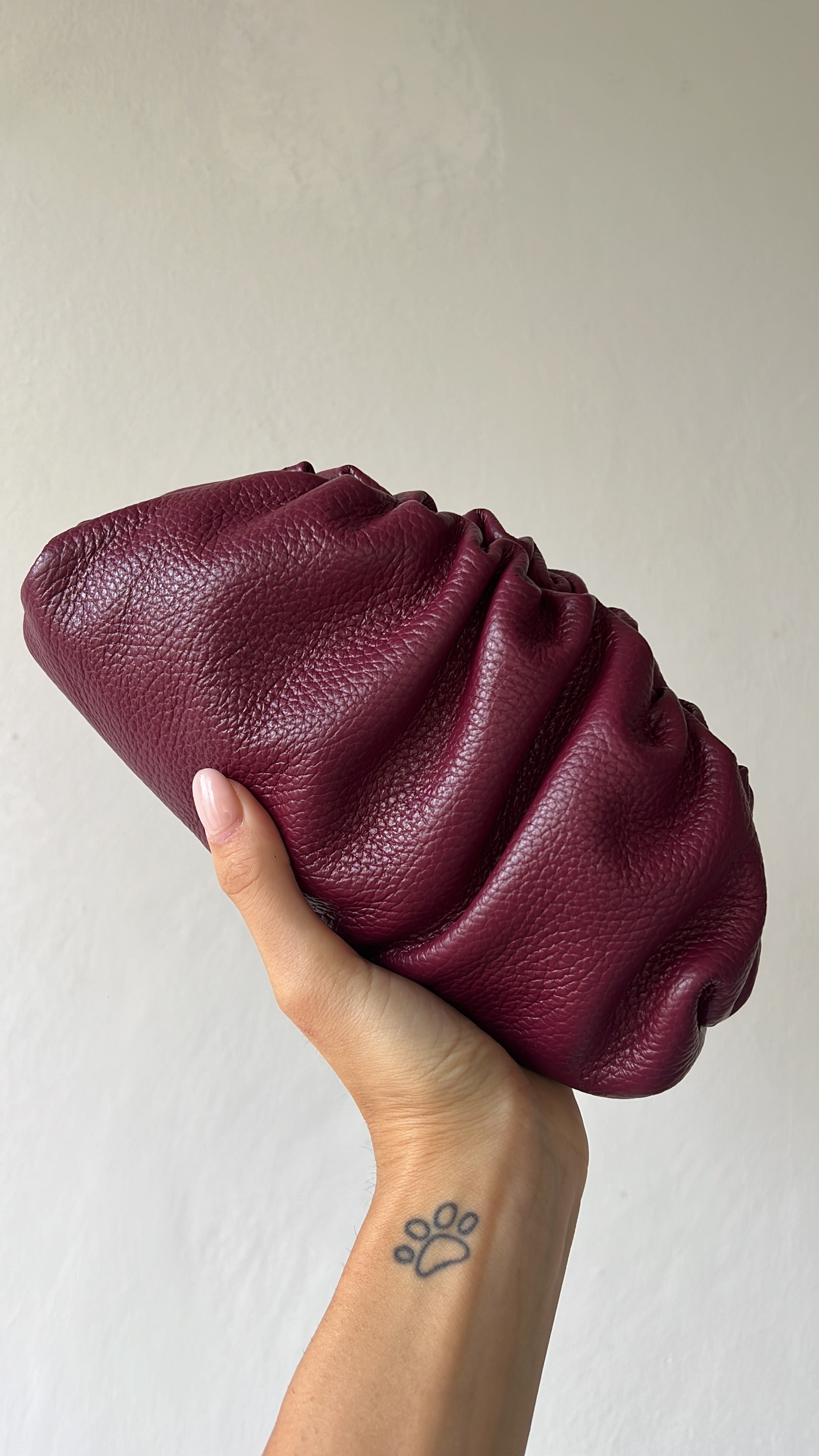 Borsa Mini Pouch liscia - Bordeaoux