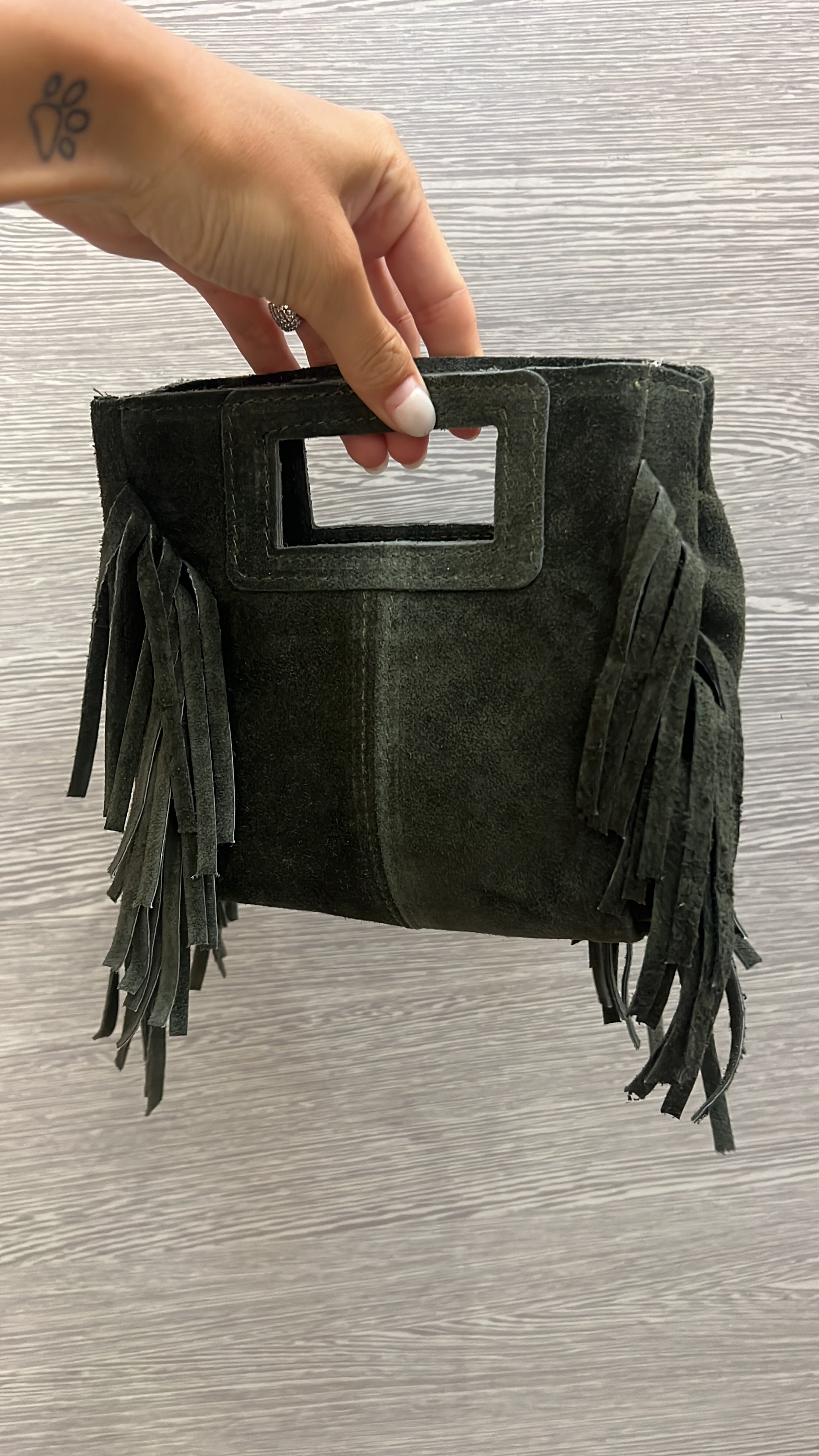 Bag suede- oliva