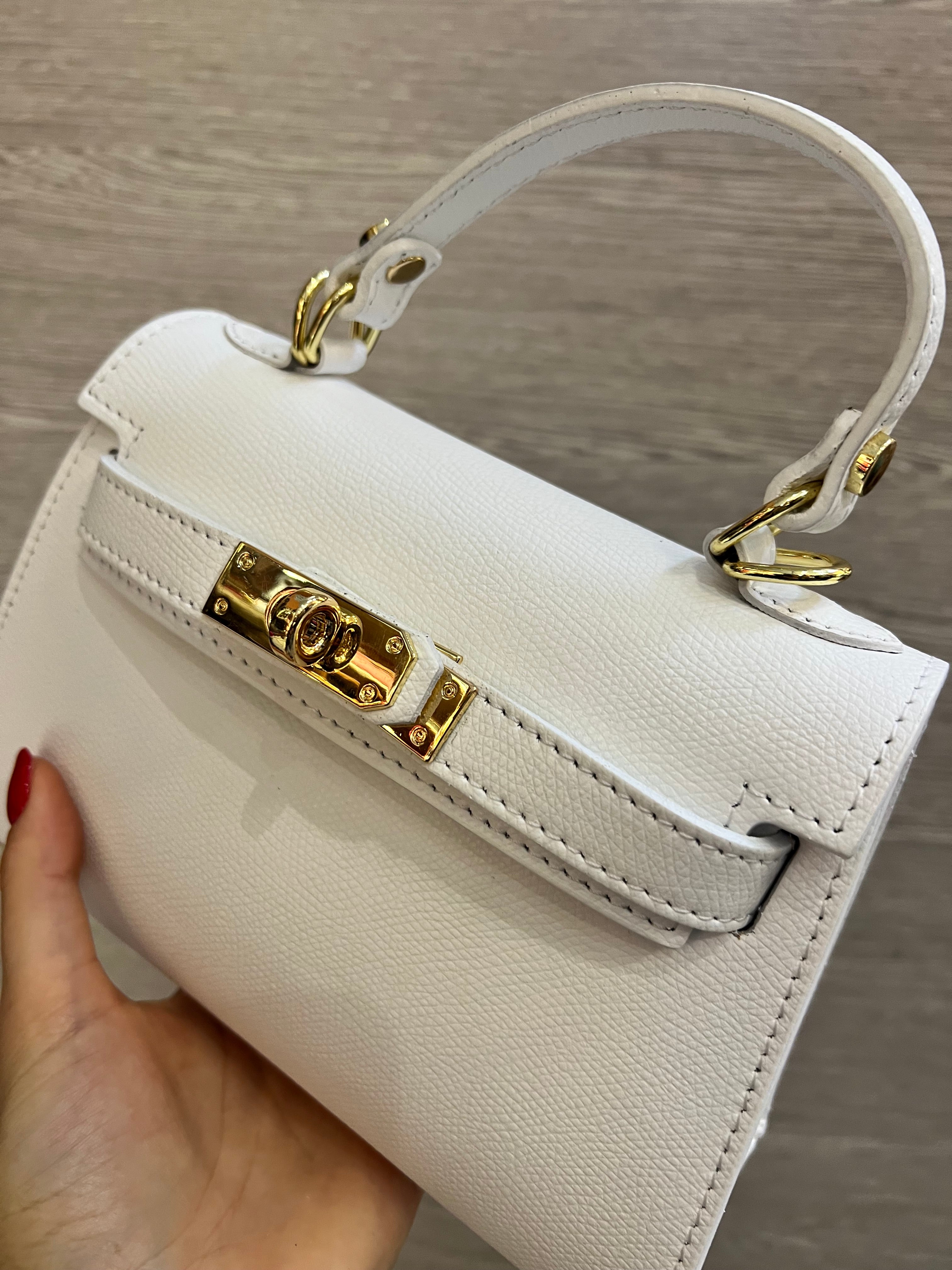 Borsa Mini kelly- bianco
