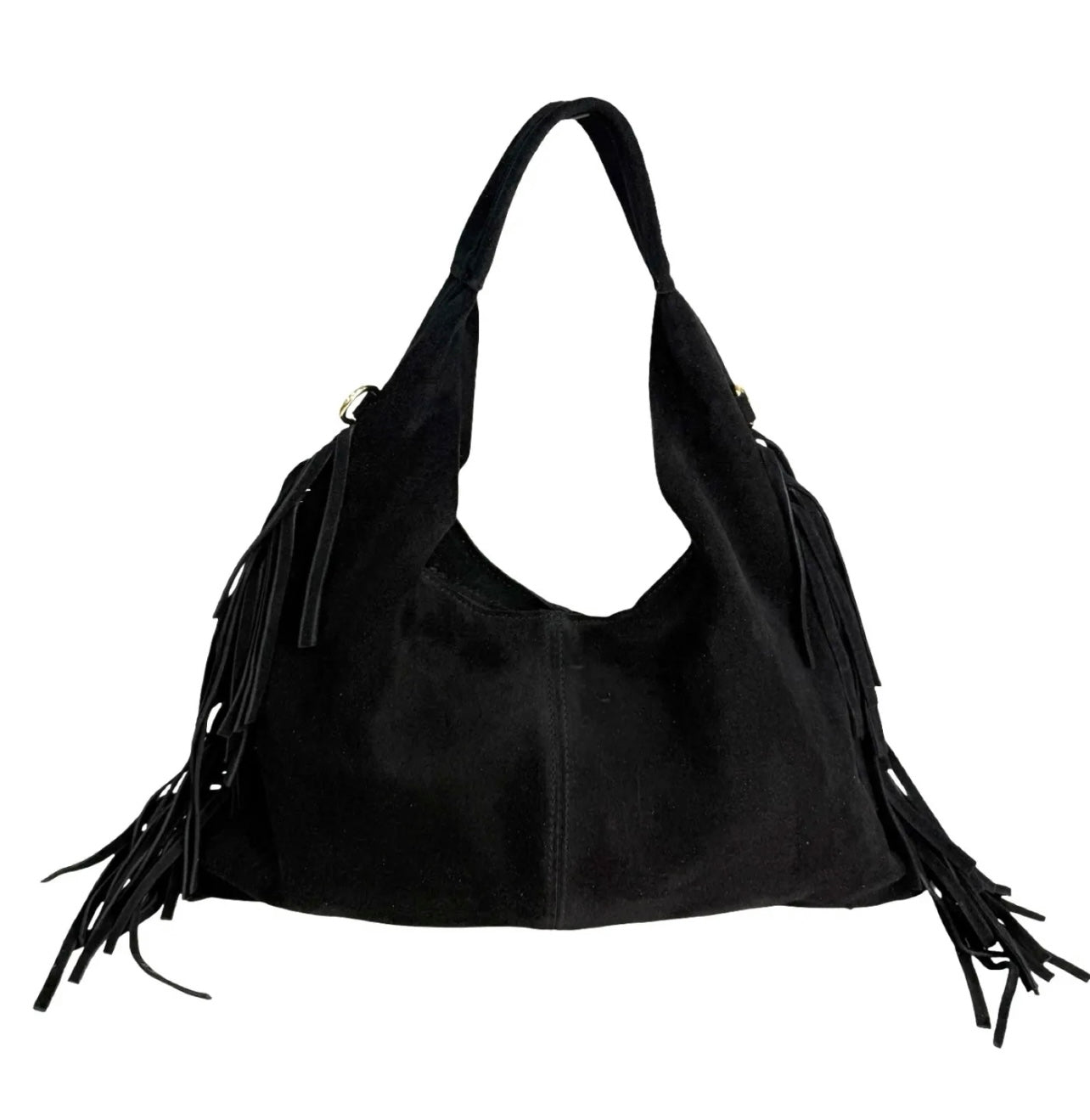 Bag moon maxi suede nero