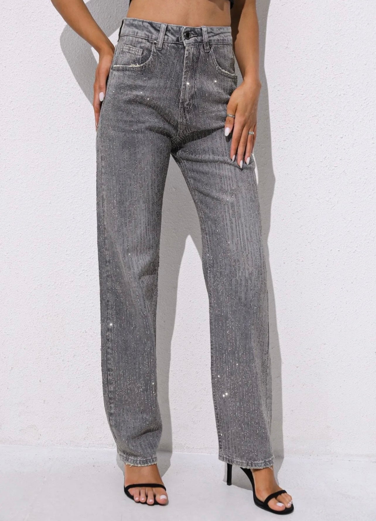 Jeans luce grigio chiaro