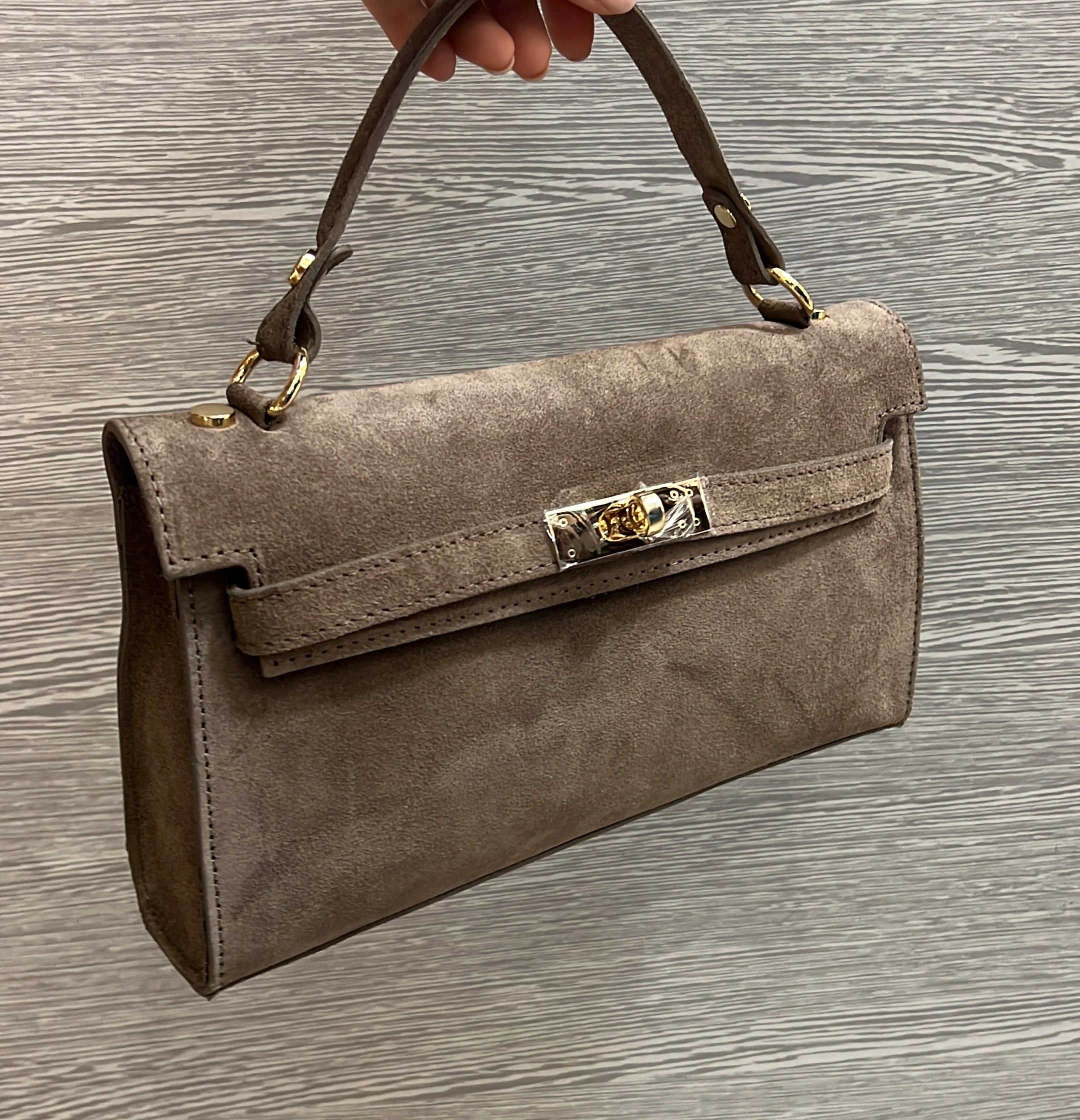 Pochette kelly suede - Toupe