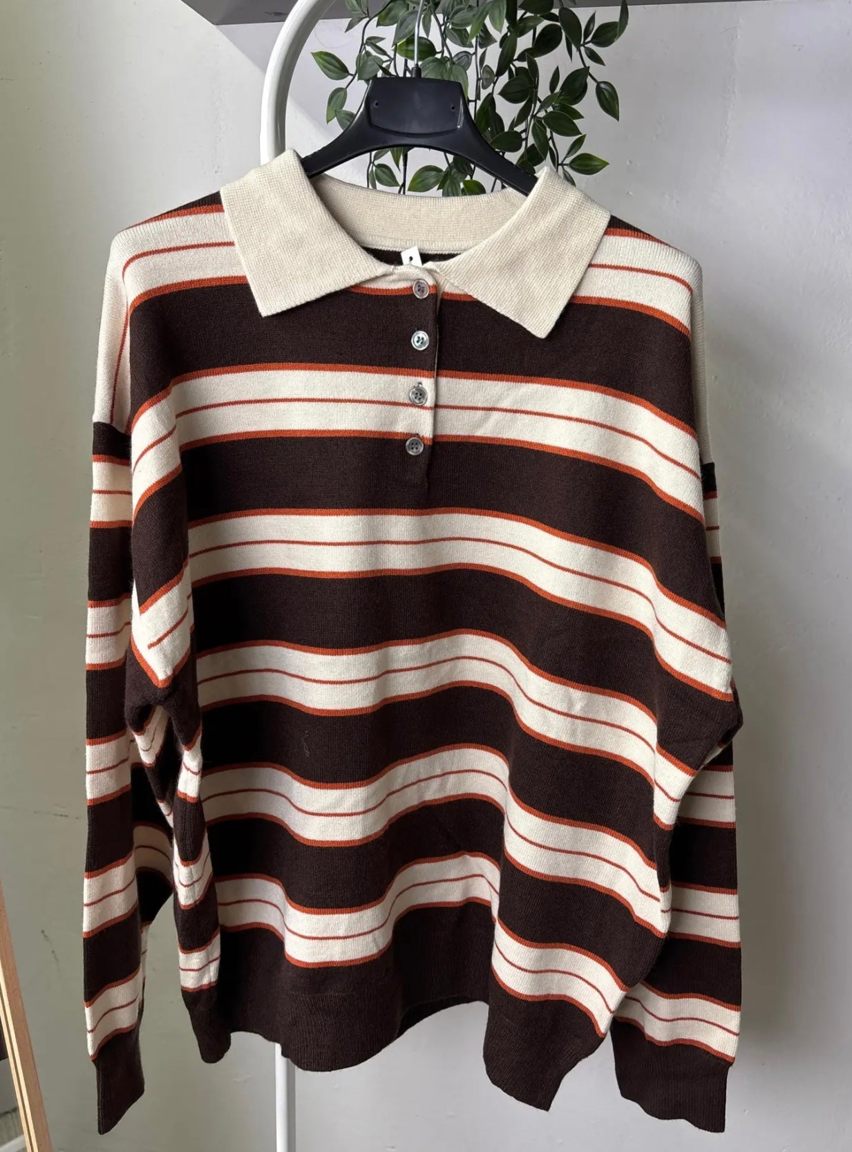 Maglia polo crema/marrone/arancio