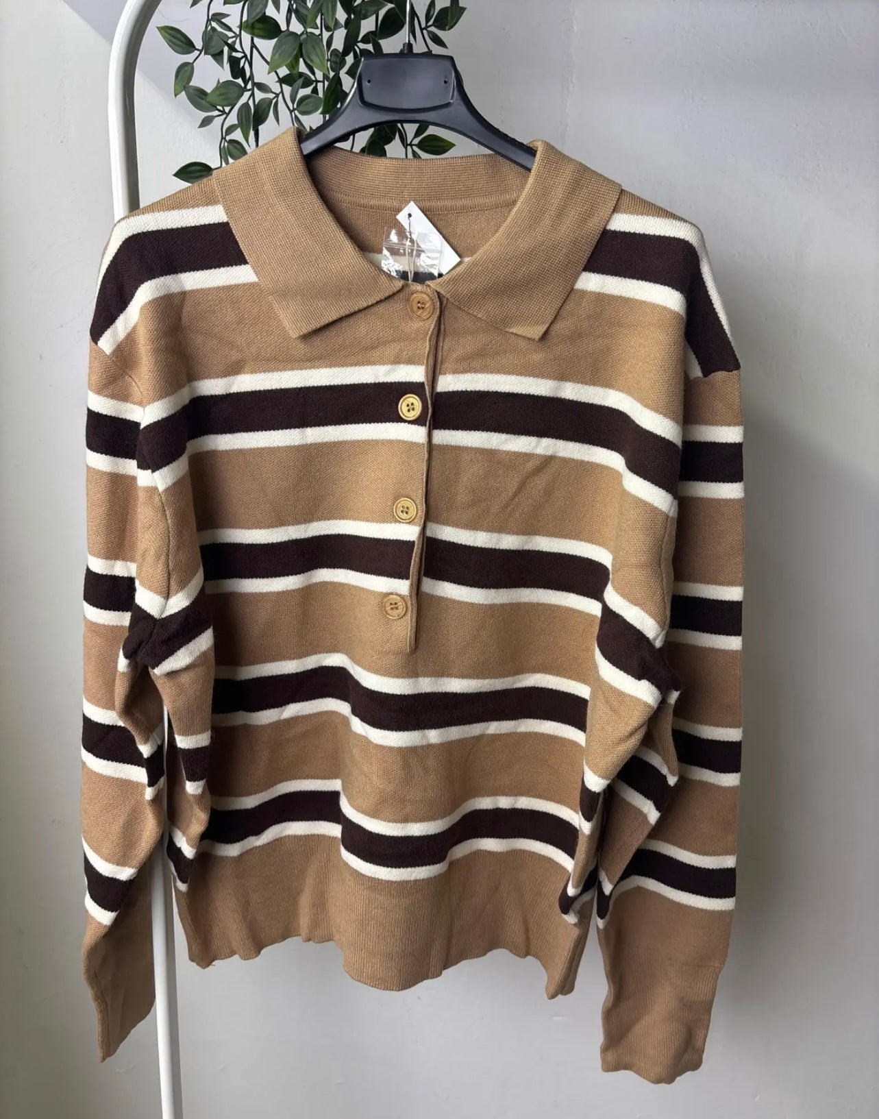 Maglia polo beige/marrone
