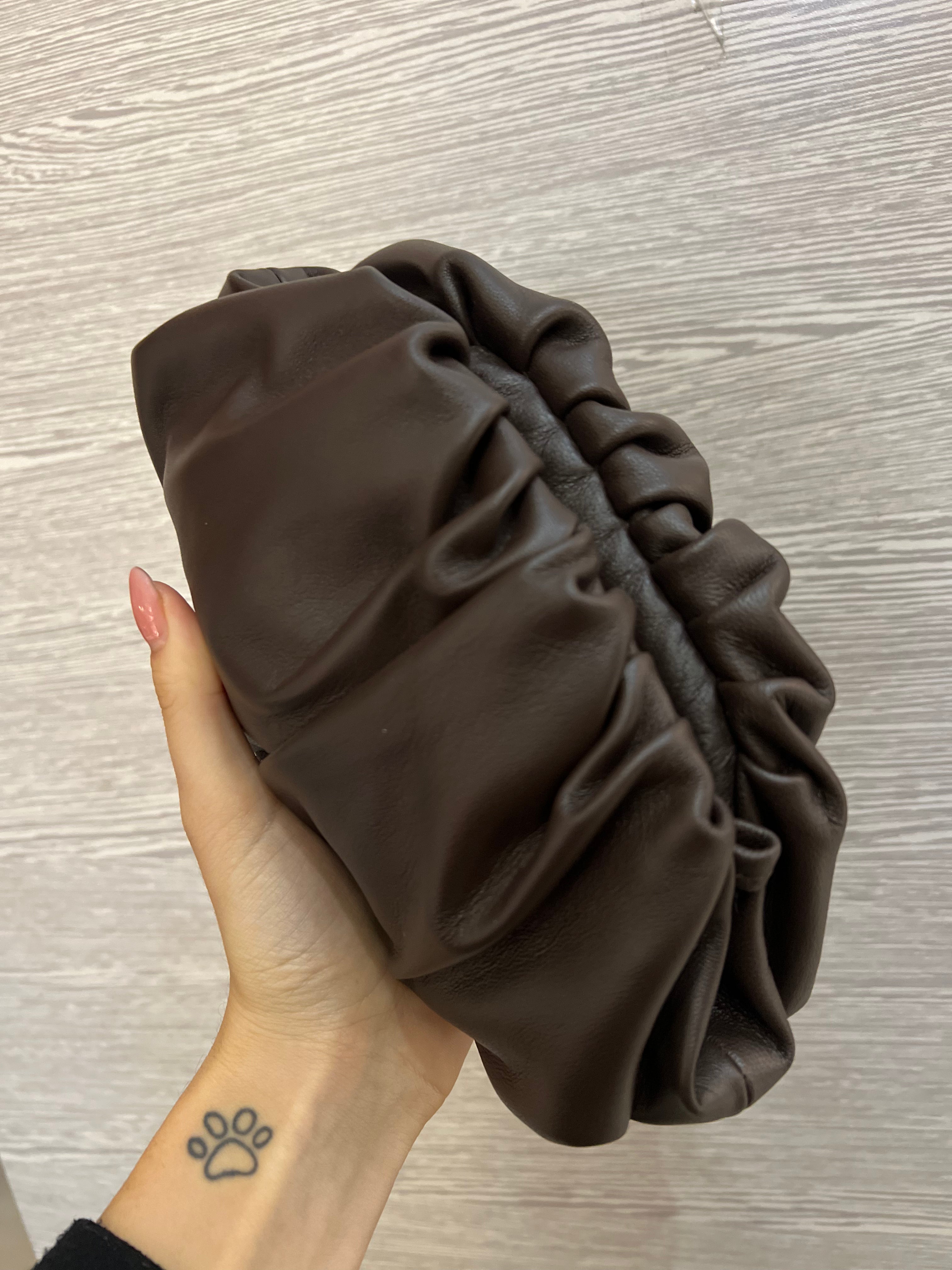 Borsa Mini Pouch liscia - testa di moro