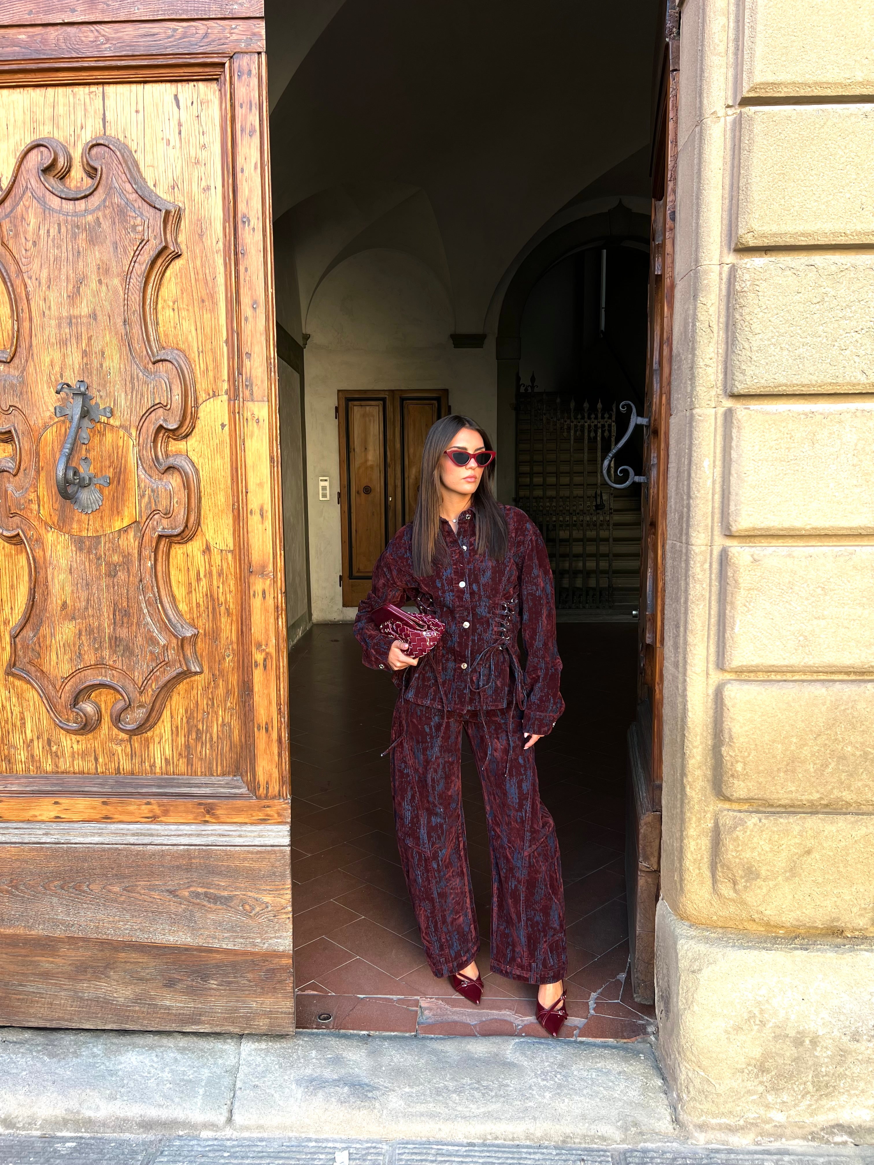 Pantalone greese red