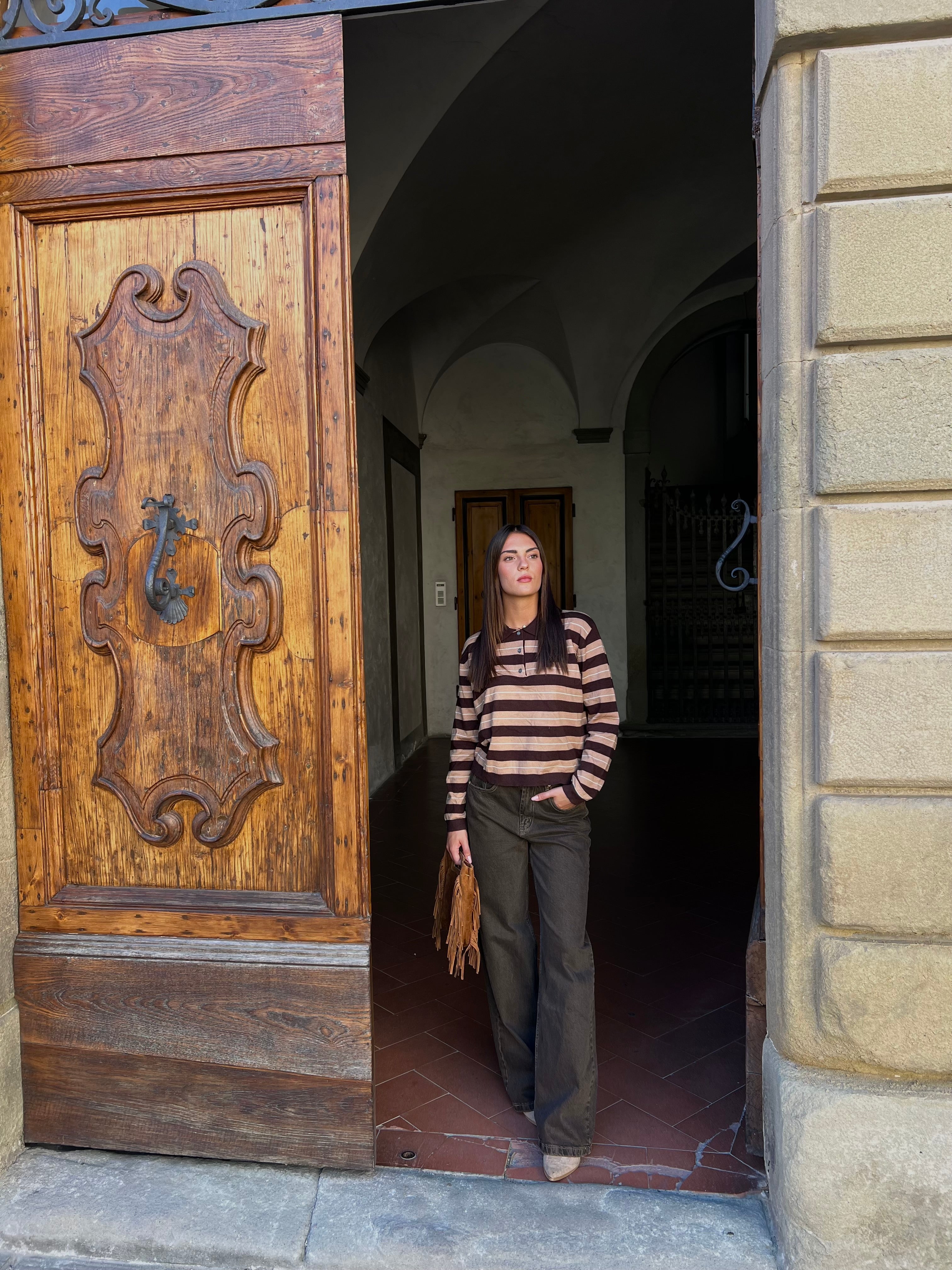 Jeans a palazzo brown