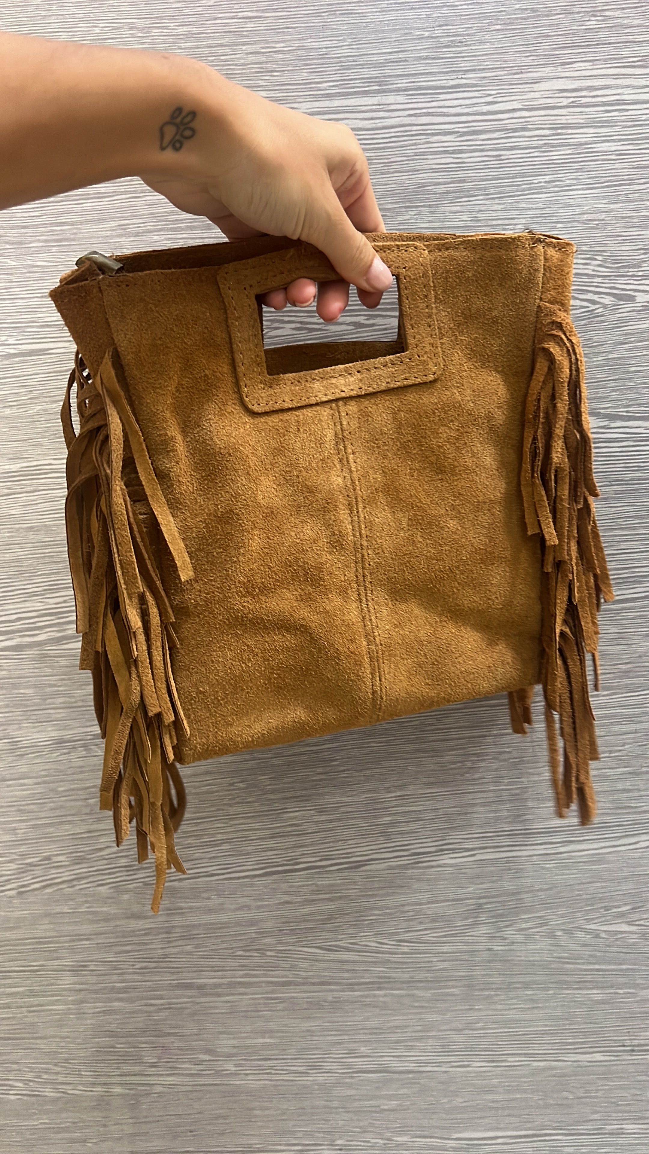 Maxi Bag suede- senape