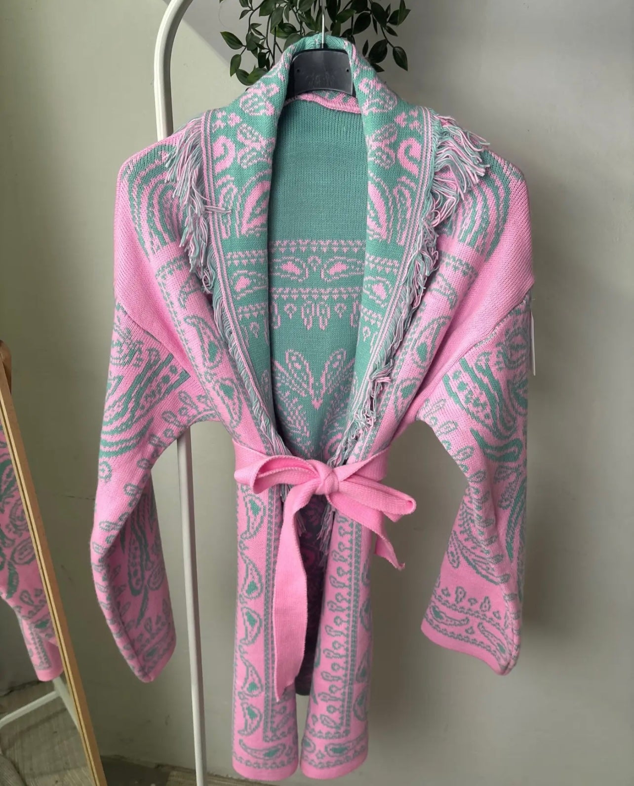 Cardigan kendall - rosa/verde menta