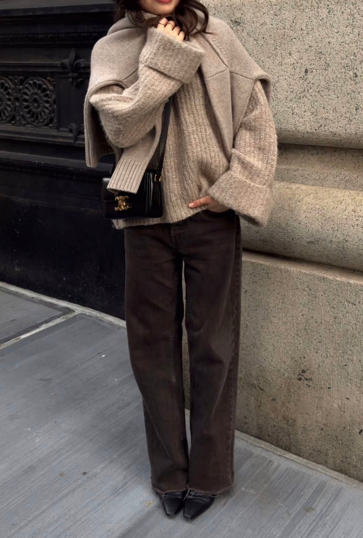 Jeans a palazzo brown