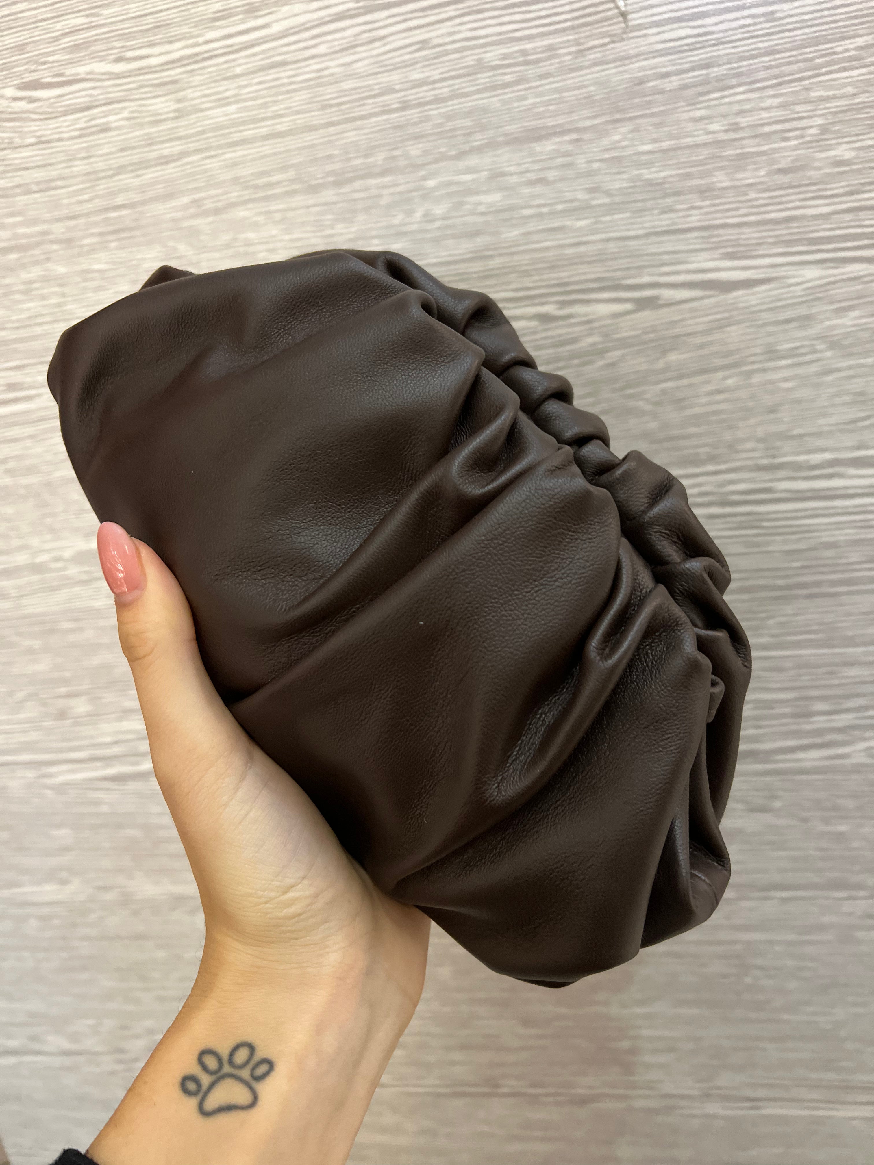 Borsa Mini Pouch liscia - testa di moro