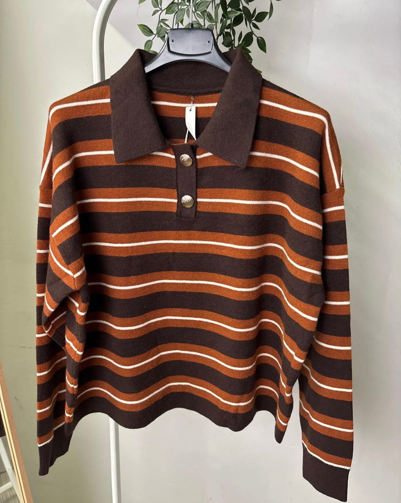 Maglia polo marrone/arancio