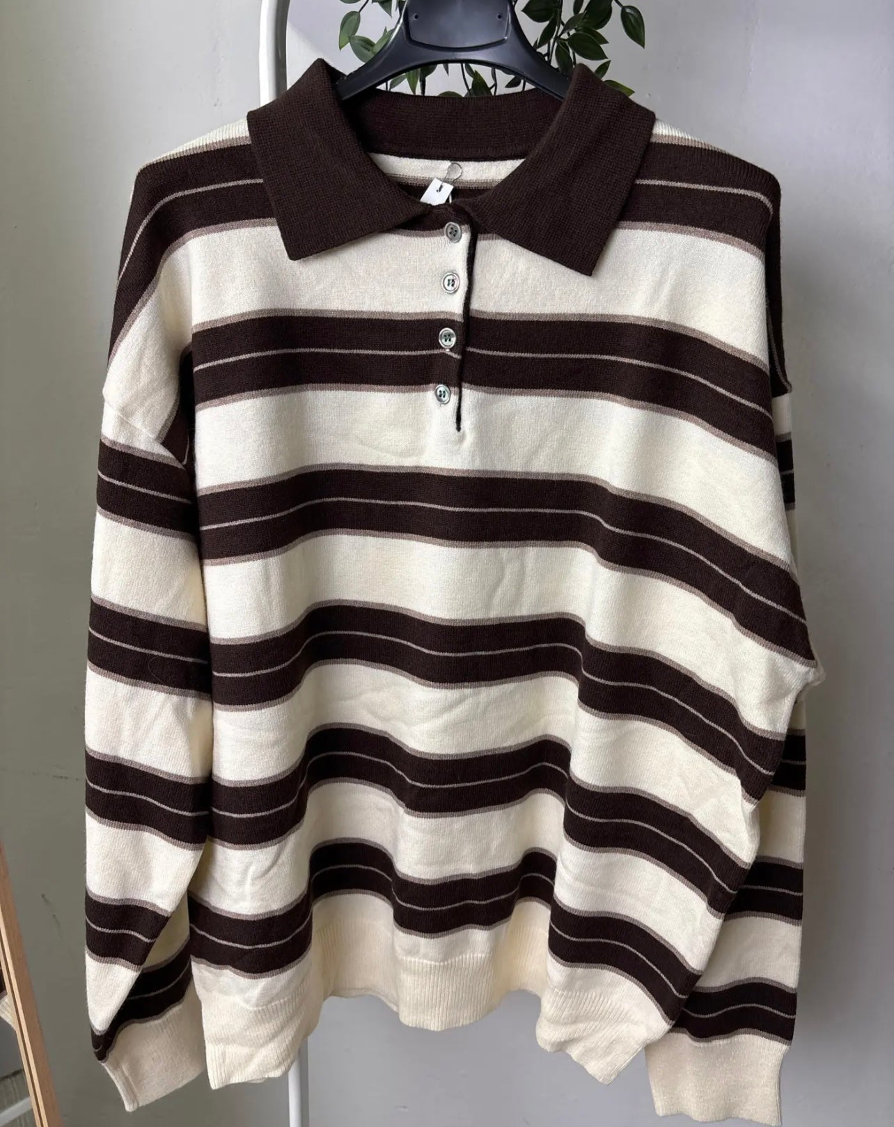 Maglia polo crema/marrone