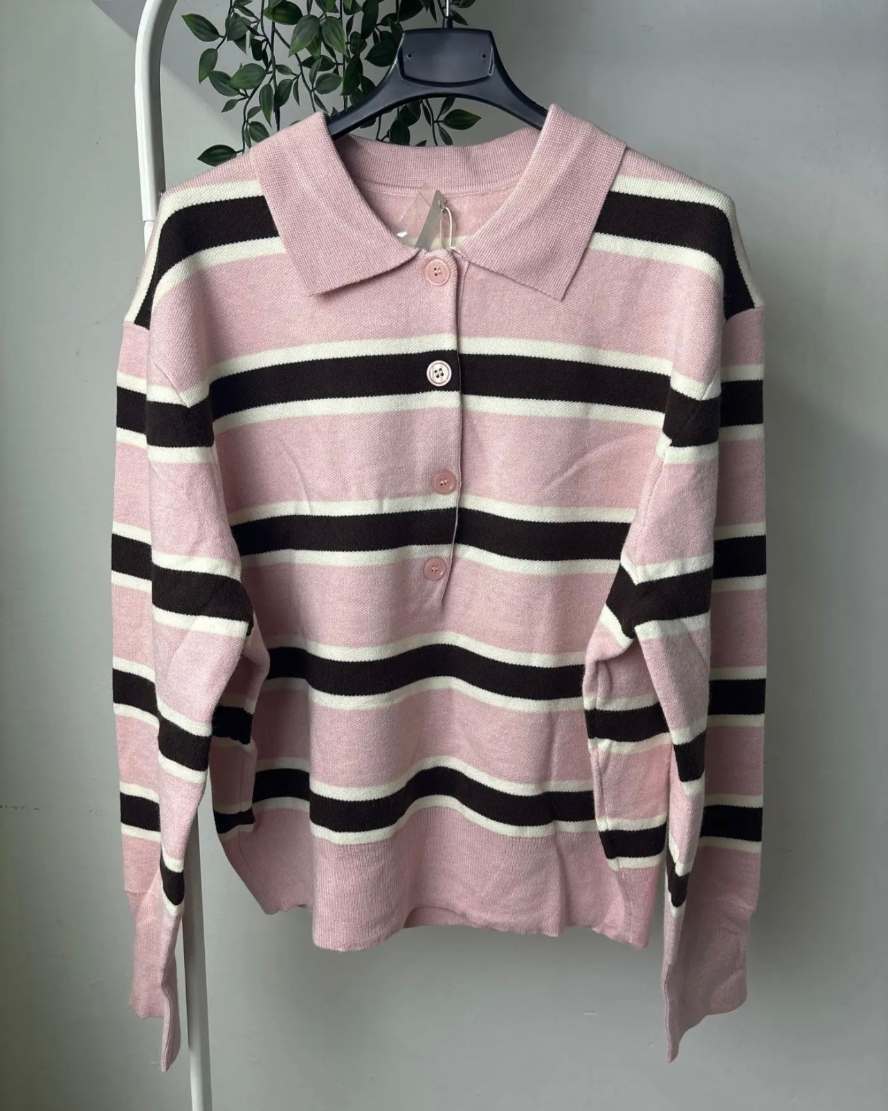 Maglia polo rosa/marrone