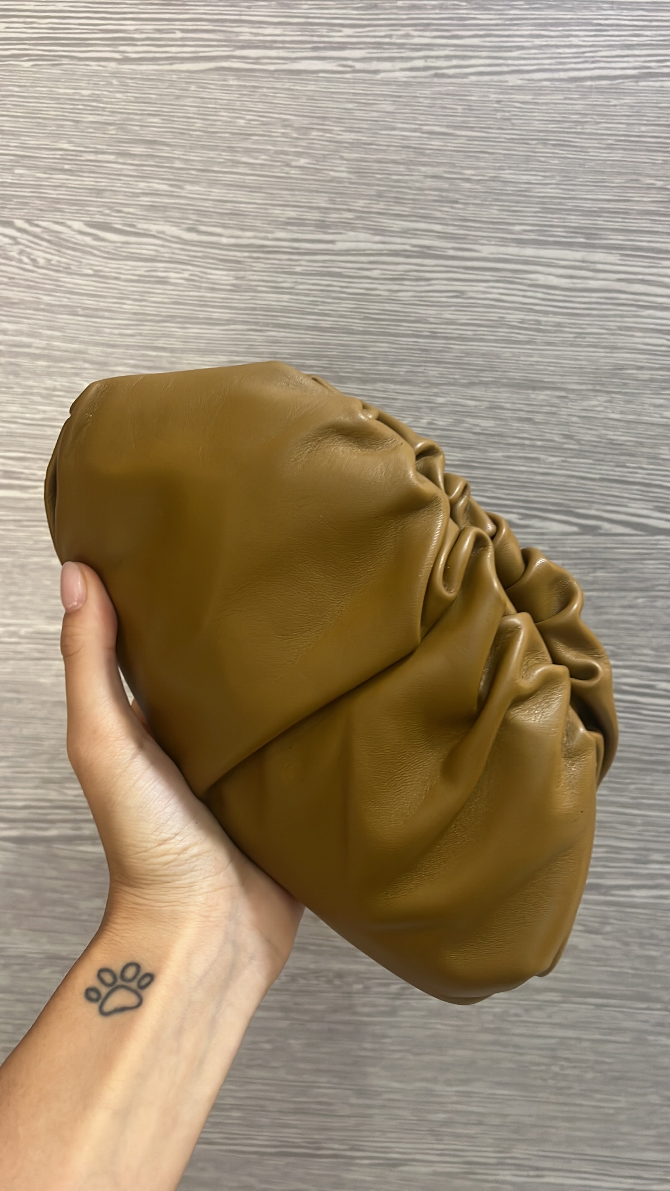 Borsa Mini Pouch liscia - senape