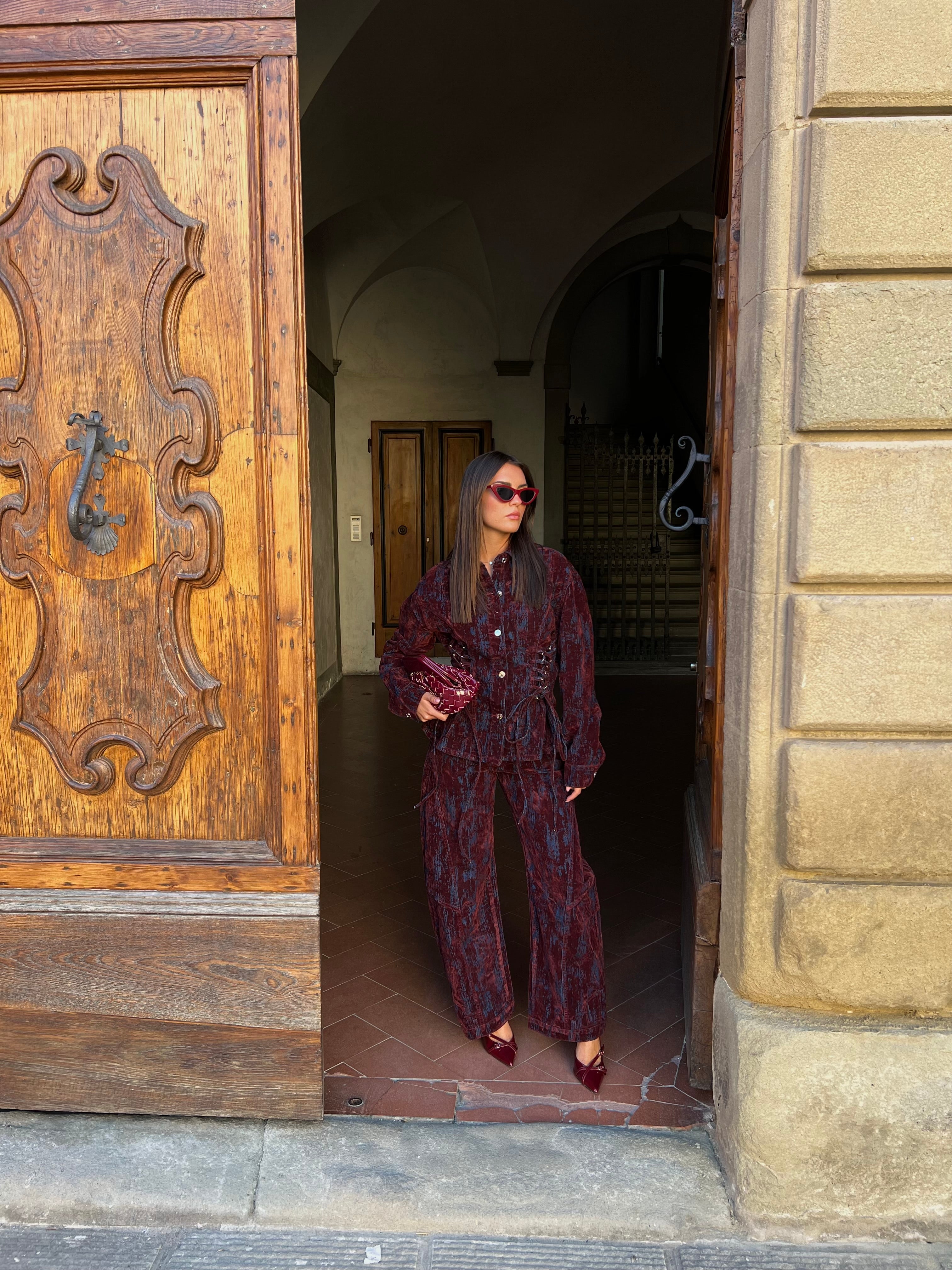 Pantalone greese red