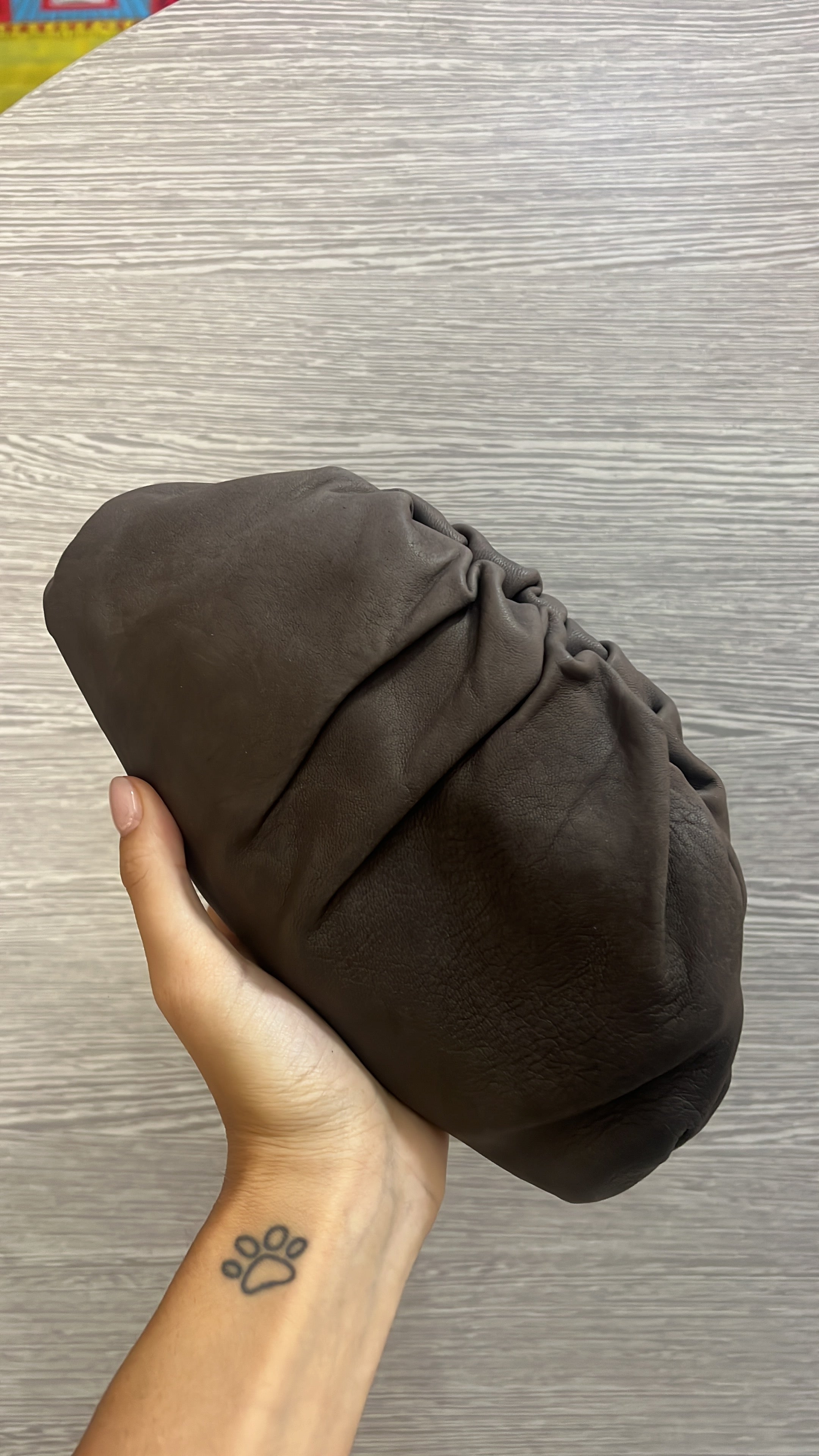 Borsa Mini Pouch liscia - caffè