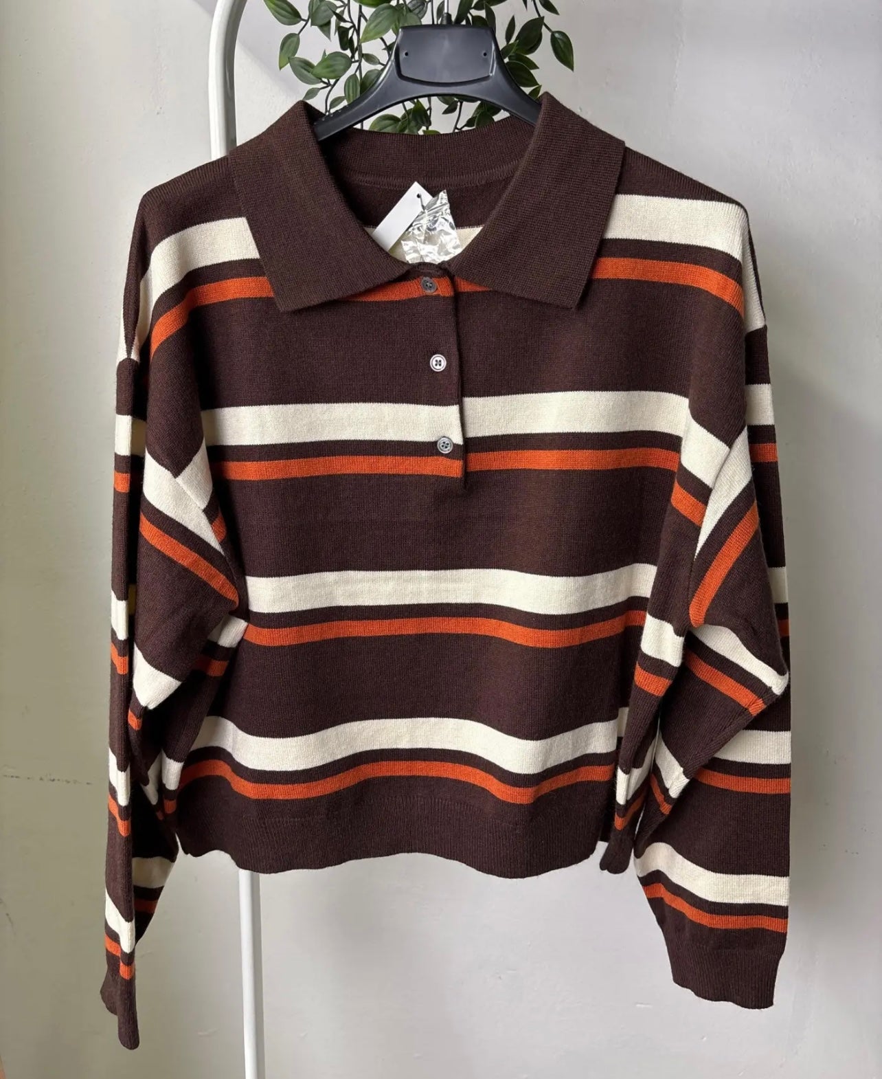 Maglia polo marrone/arancio