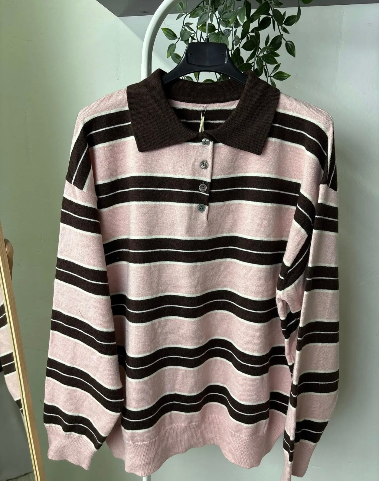 Maglia polo rosa/marrone