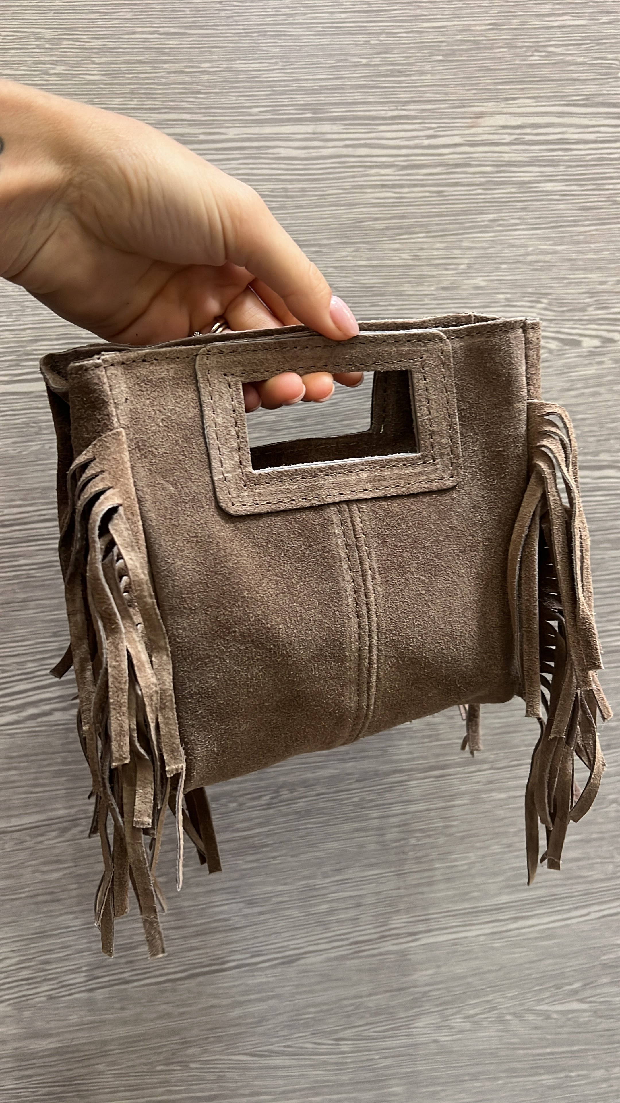 Bag suede-toupe