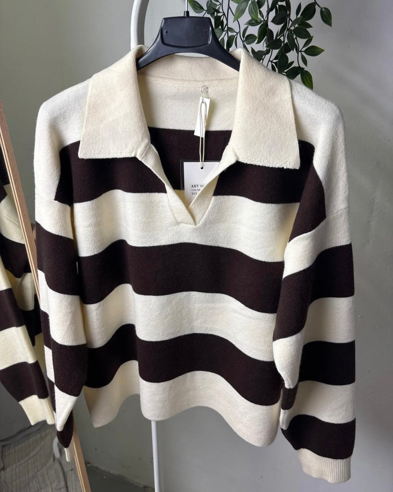 Maglia polo beige/cioccolato