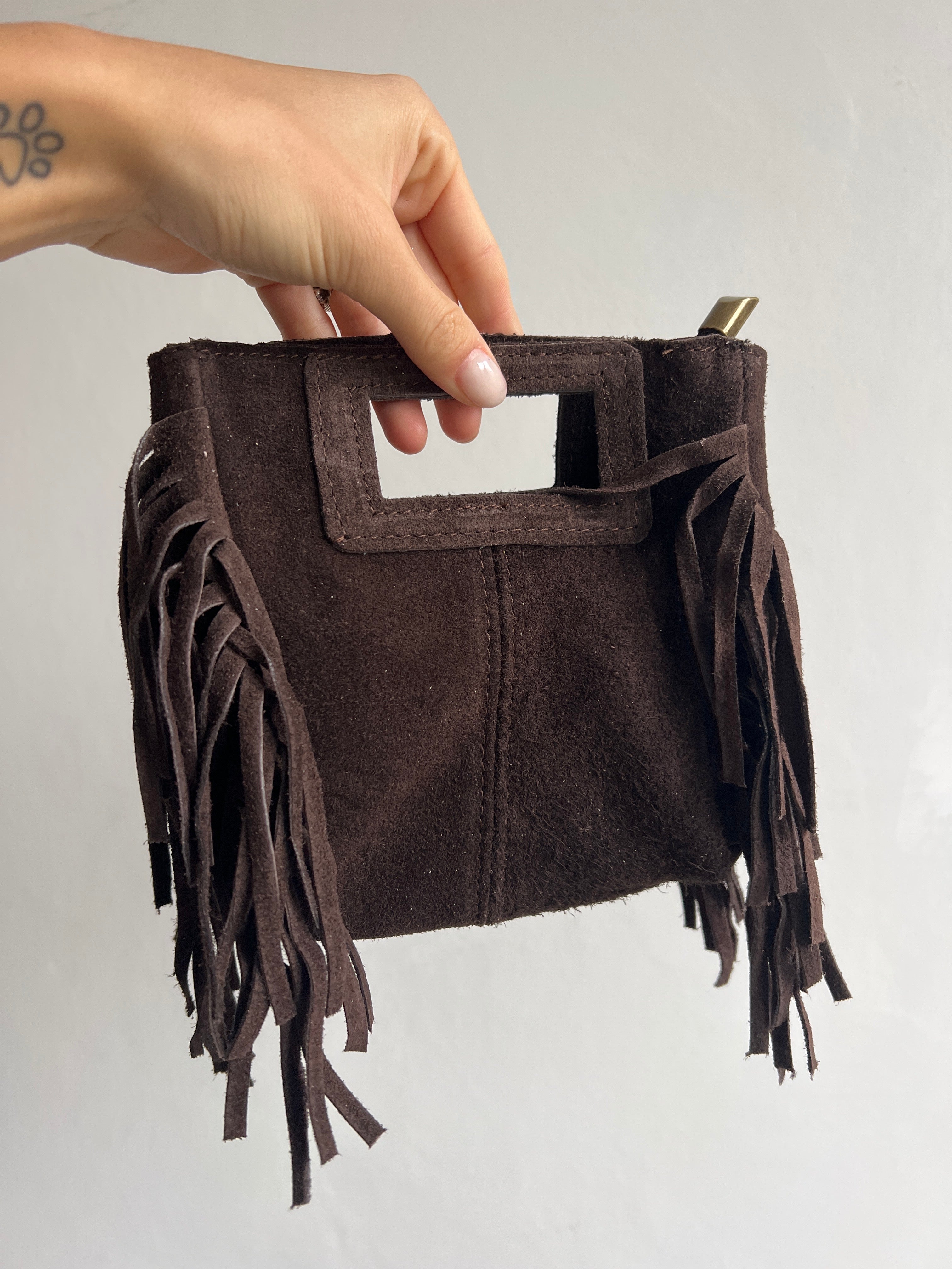 Bag suede- testa di moro