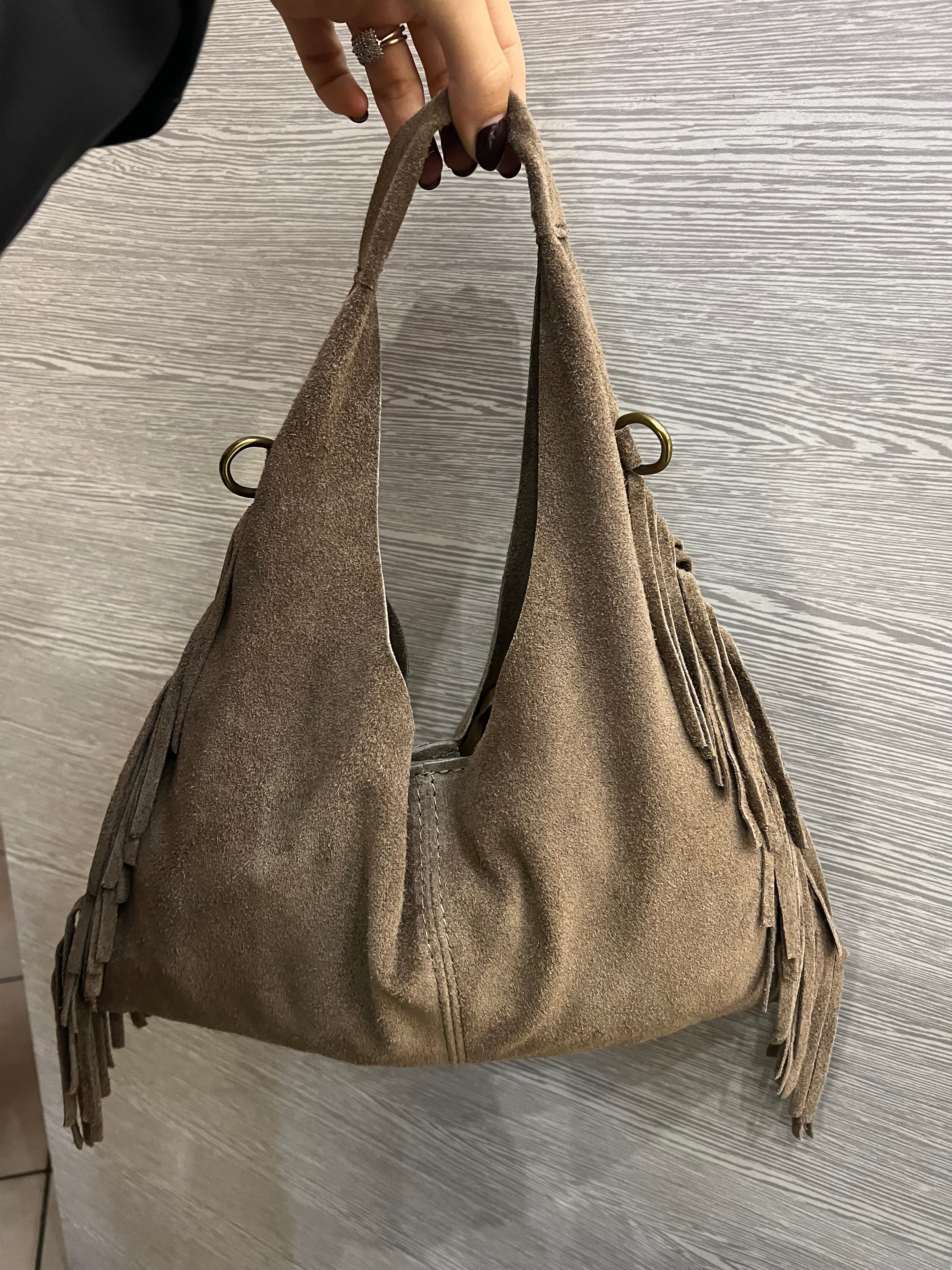 Bag moon mini suede toupe