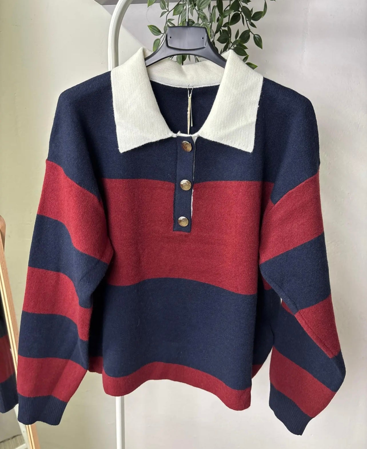 Maglia polo riga alta - blu